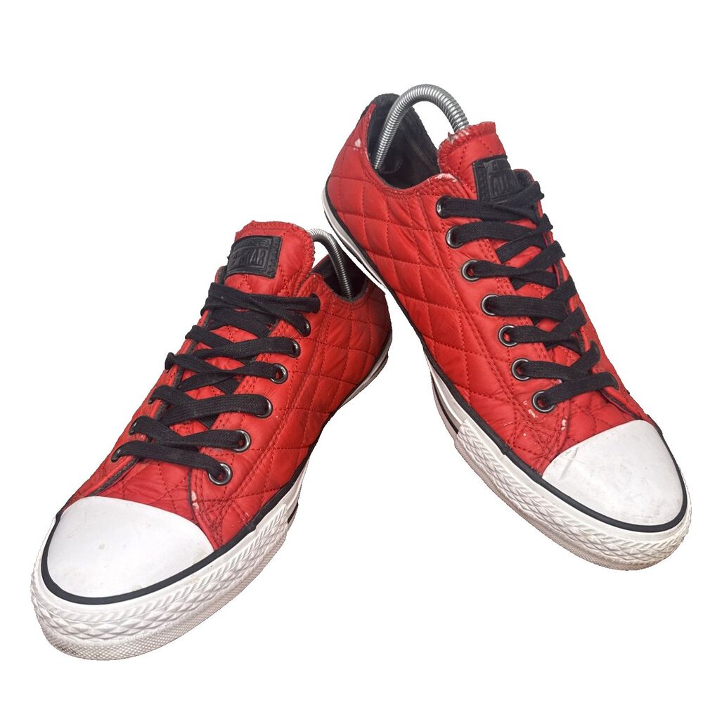 Converse Chuck Taylor All Star Low Quilted Red Sneakers Mens Size 10 Womens 12
